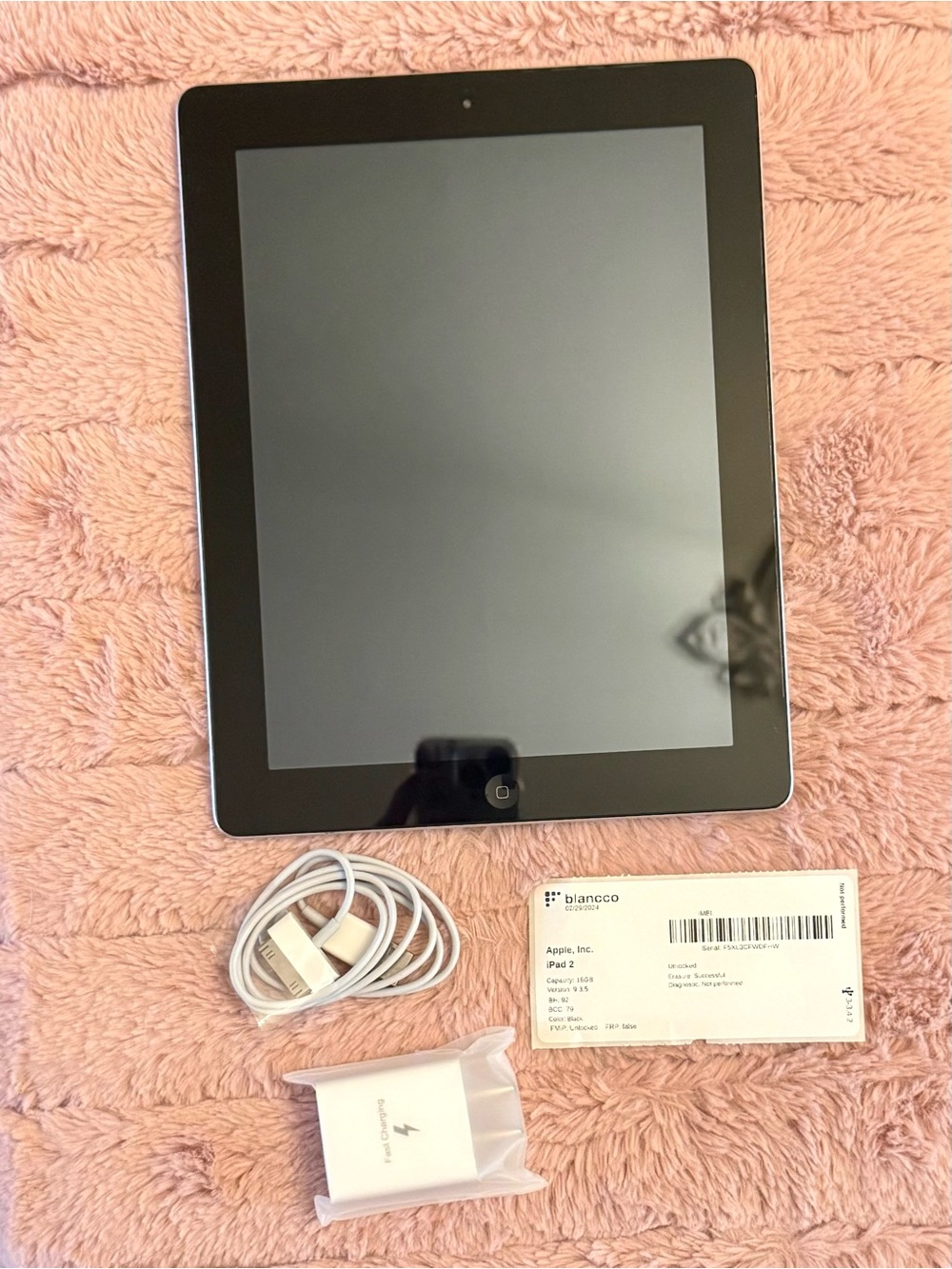 Apple iPad 2 (2nd Gen - 2011/12) 16GB WiFi Model with Charging Cable and Adapter
